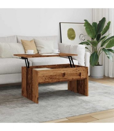 vidaXL Coffee Table Old Wood 80x50.5x41.5 cm Engineered Wood — Size: 80 x 50 x 41.5 cm