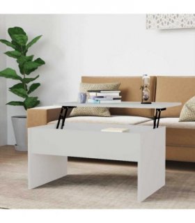 vidaXL Coffee Table White 80x50.5x41.5 cm Engineered Wood — Size: 80 x 50 x 41.5 cm