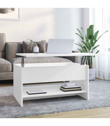 vidaXL Coffee Table White 80x50x40 cm Engineered Wood — Size: 80 x 50 x 41.5 cm