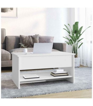 vidaXL Coffee Table White 80x50x40 cm Engineered Wood — Size: 80 x 50 x 41.5 cm