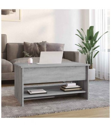 vidaXL Coffee Table Grey Sonoma 80x50x40 cm Engineered Wood — Size: 80 x 50 x 41.5 cm