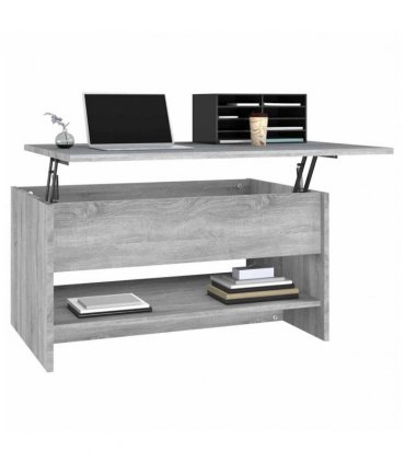 vidaXL Coffee Table Grey Sonoma 80x50x40 cm Engineered Wood — Size: 80 x 50 x 41.5 cm