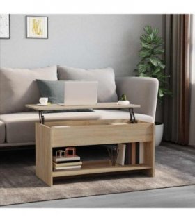 809650 vidaXL Coffee Table Sonoma Oak 102x50x52,5 cm Engineered Wood — Size: 102 x 50 x 52.5 cm