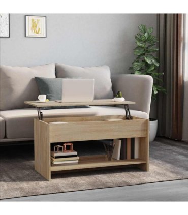 809650 vidaXL Coffee Table Sonoma Oak 102x50x52,5 cm Engineered Wood — Size: 102 x 50 x 52.5 cm