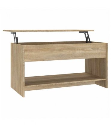 809650 vidaXL Coffee Table Sonoma Oak 102x50x52,5 cm Engineered Wood — Size: 102 x 50 x 52.5 cm