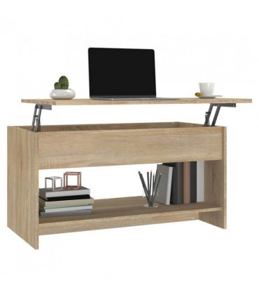 809650 vidaXL Coffee Table Sonoma Oak 102x50x52,5 cm Engineered Wood — Size: 102 x 50 x 52.5 cm