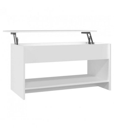 809647 vidaXL Coffee Table White 102x50x52,5 cm Engineered Wood — Size: 102 x 50 x 52.5 cm