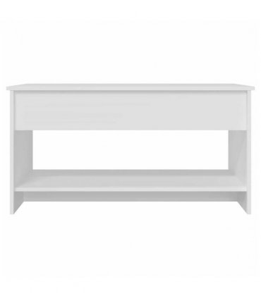 809647 vidaXL Coffee Table White 102x50x52,5 cm Engineered Wood — Size: 102 x 50 x 52.5 cm
