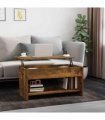 vidaXL Coffee Table Smoked Oak 102x50x52.5 cm Engineered Wood — Size: 102 x 50 x 52.5 cm