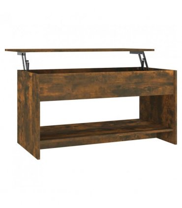 vidaXL Coffee Table Smoked Oak 102x50x52.5 cm Engineered Wood — Size: 102 x 50 x 52.5 cm