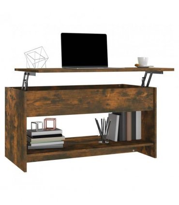 vidaXL Coffee Table Smoked Oak 102x50x52.5 cm Engineered Wood — Size: 102 x 50 x 52.5 cm