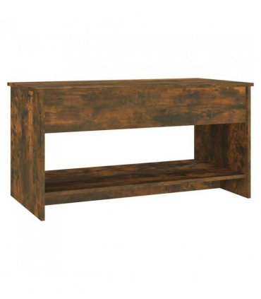 vidaXL Coffee Table Smoked Oak 102x50x52.5 cm Engineered Wood — Size: 102 x 50 x 52.5 cm