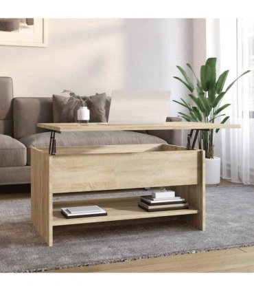 vidaXL Coffee Table Sonoma Oak 80x50x40 cm Engineered Wood — Size: 80 x 50 x 41.5 cm