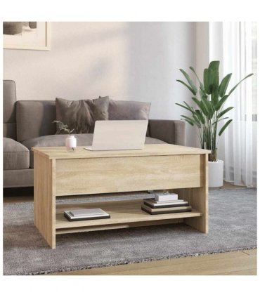 vidaXL Coffee Table Sonoma Oak 80x50x40 cm Engineered Wood — Size: 80 x 50 x 41.5 cm