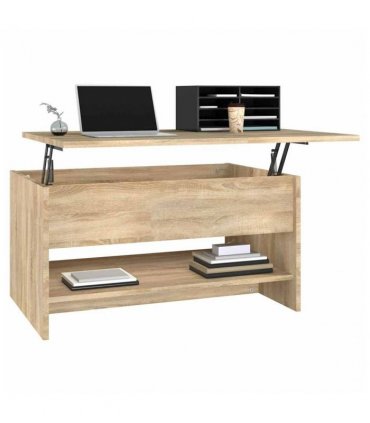 vidaXL Coffee Table Sonoma Oak 80x50x40 cm Engineered Wood — Size: 80 x 50 x 41.5 cm
