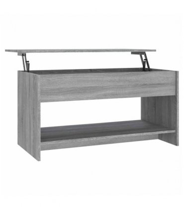 vidaXL Coffee Table Grey Sonoma 102x50x52.5 cm Engineered Wood — Size: 102 x 50 x 52.5 cm