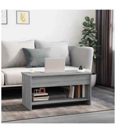vidaXL Coffee Table Grey Sonoma 102x50x52.5 cm Engineered Wood — Size: 102 x 50 x 52.5 cm