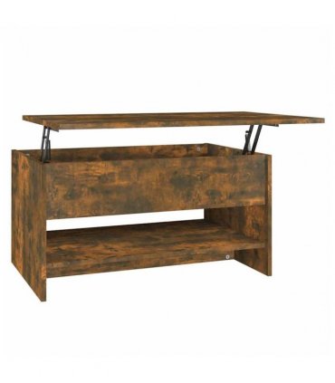 vidaXL Coffee Table Smoked Oak 80x50x40 cm Engineered Wood — Size: 80 x 50 x 41.5 cm