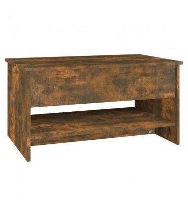 vidaXL Coffee Table Smoked Oak 80x50x40 cm Engineered Wood — Size: 80 x 50 x 41.5 cm