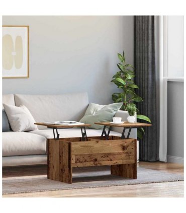 vidaXL Coffee Table Old Wood 102 x 50.5 x 46.5 cm Engineered Wood — Size: 80 x 50.5 x 42.5 cm