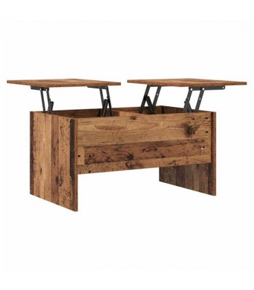 vidaXL Coffee Table Old Wood 102 x 50.5 x 46.5 cm Engineered Wood — Size: 80 x 50.5 x 42.5 cm