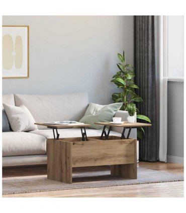 vidaXL Coffee Table Artisan Oak 102 x 50.5 x 46.5 cm Engineered Wood — Size: 80 x 50.5 x 42.5 cm