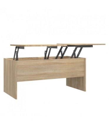 vidaXL Coffee Table Sonoma Oak 102x50.5x46.5 cm Engineered Wood — Size: 102 x 50 x 46.5 cm
