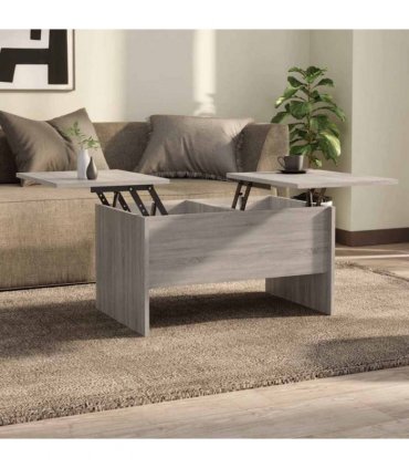 vidaXL Coffee Table Grey Sonoma 80x50x42.5 cm Engineered Wood — Size: 80 x 50 x 42.5 cm