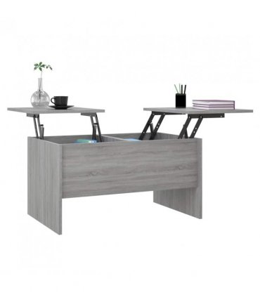 vidaXL Coffee Table Grey Sonoma 80x50x42.5 cm Engineered Wood — Size: 80 x 50 x 42.5 cm