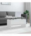 vidaXL Coffee Table White 102x50.5x46.5 cm Engineered Wood — Size: 102 x 50 x 46.5 cm