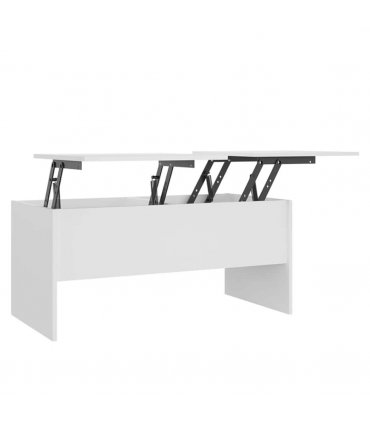 vidaXL Coffee Table White 102x50.5x46.5 cm Engineered Wood — Size: 102 x 50 x 46.5 cm