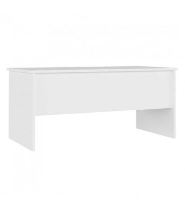 vidaXL Coffee Table White 102x50.5x46.5 cm Engineered Wood — Size: 102 x 50 x 46.5 cm