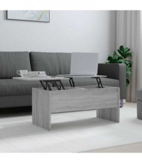 vidaXL Coffee Table Grey Sonoma 102x50.5x46.5 cm Engineered Wood — Size: 102 x 50 x 46.5 cm