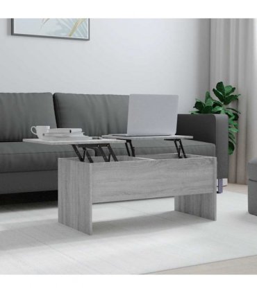 vidaXL Coffee Table Grey Sonoma 102x50.5x46.5 cm Engineered Wood — Size: 102 x 50 x 46.5 cm