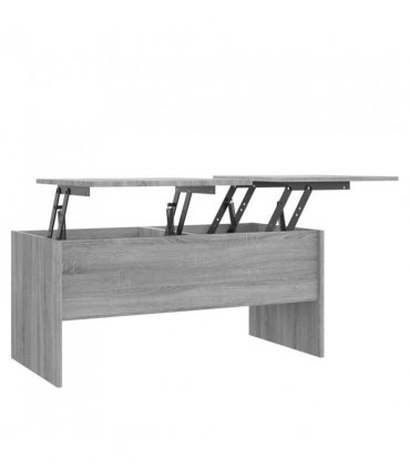 vidaXL Coffee Table Grey Sonoma 102x50.5x46.5 cm Engineered Wood — Size: 102 x 50 x 46.5 cm