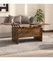 vidaXL Coffee Table Smoked Oak 80x50x42.5 cm Engineered Wood — Size: 80 x 50 x 42.5 cm