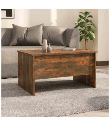 vidaXL Coffee Table Smoked Oak 80x50x42.5 cm Engineered Wood — Size: 80 x 50 x 42.5 cm