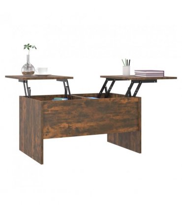 vidaXL Coffee Table Smoked Oak 80x50x42.5 cm Engineered Wood — Size: 80 x 50 x 42.5 cm