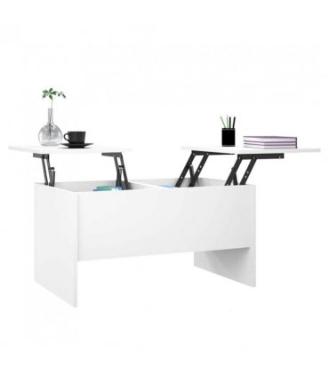 vidaXL Coffee Table White 80x50x42.5 cm Engineered Wood — Size: 80 x 50 x 42.5 cm