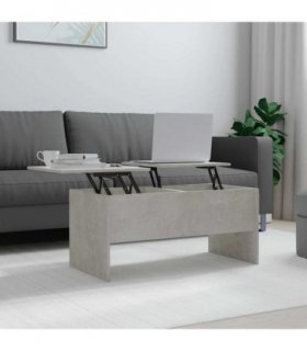 vidaXL Coffee Table Concrete Grey 102x50.5x46.5 cm Engineered Wood — Size: 102 x 50 x 46.5 cm