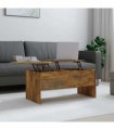 vidaXL Coffee Table Smoked Oak 102x50.5x46.5 cm Engineered Wood — Size: 102 x 50 x 46.5 cm