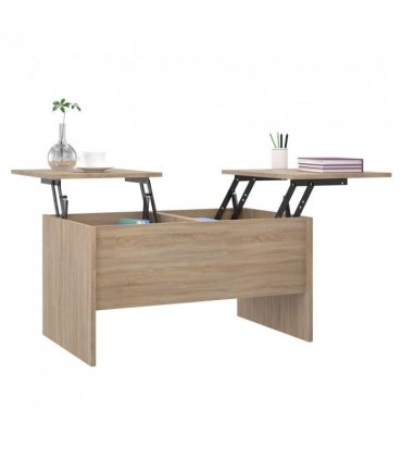 vidaXL Coffee Table Sonoma Oak 80x50x42.5 cm Engineered Wood — Size: 80 x 50 x 42.5 cm