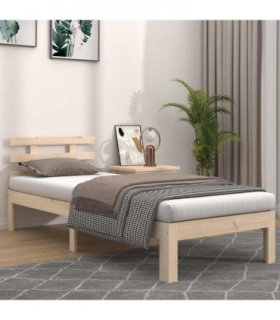 vidaXL Bed Frame without Mattress 75x190cm Small Single — Colour: natural, Size: 75 x 190 cm