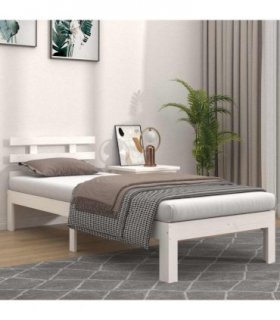 vidaXL Bed Frame | White | Solid Pine Wood | Single | Durable | Bed Frame — Size: 90 x 200 cm