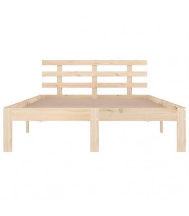vidaXL Bed Frame | Natural Pine | Solid pine wood | 140x190 cm | Simplistic — Size: 140 x 190 cm