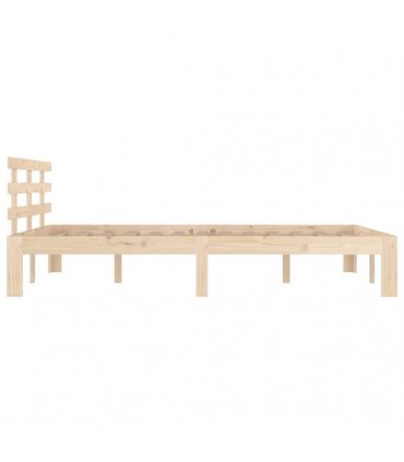 vidaXL Bed Frame without Mattress Solid Wood 200x200 cm — Colour: natural, Size: 200 x 200 cm