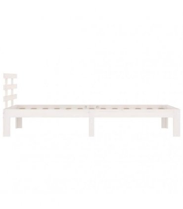 vidaXL Bed Frame | White | Solid pine wood, Plywood | Single | Single Bed Frame — Size: 100 x 200 cm
