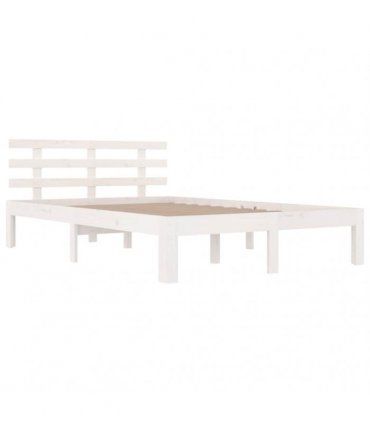 vidaXL Bed Frame | White | Solid pinewood, Plywood | 160 x 200 cm | Durable