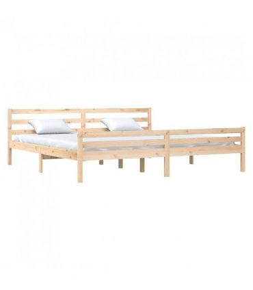 vidaXL Bed Frame without Mattress Solid Wood 200x200 cm — Colour: natural, Size: 200 x 200 cm — V0672030486