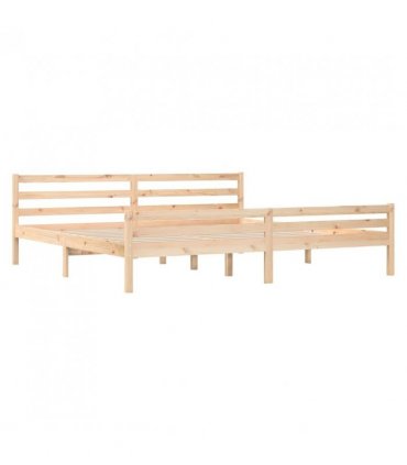 vidaXL Bed Frame without Mattress Solid Wood 200x200 cm — Colour: natural, Size: 200 x 200 cm — V0672030486